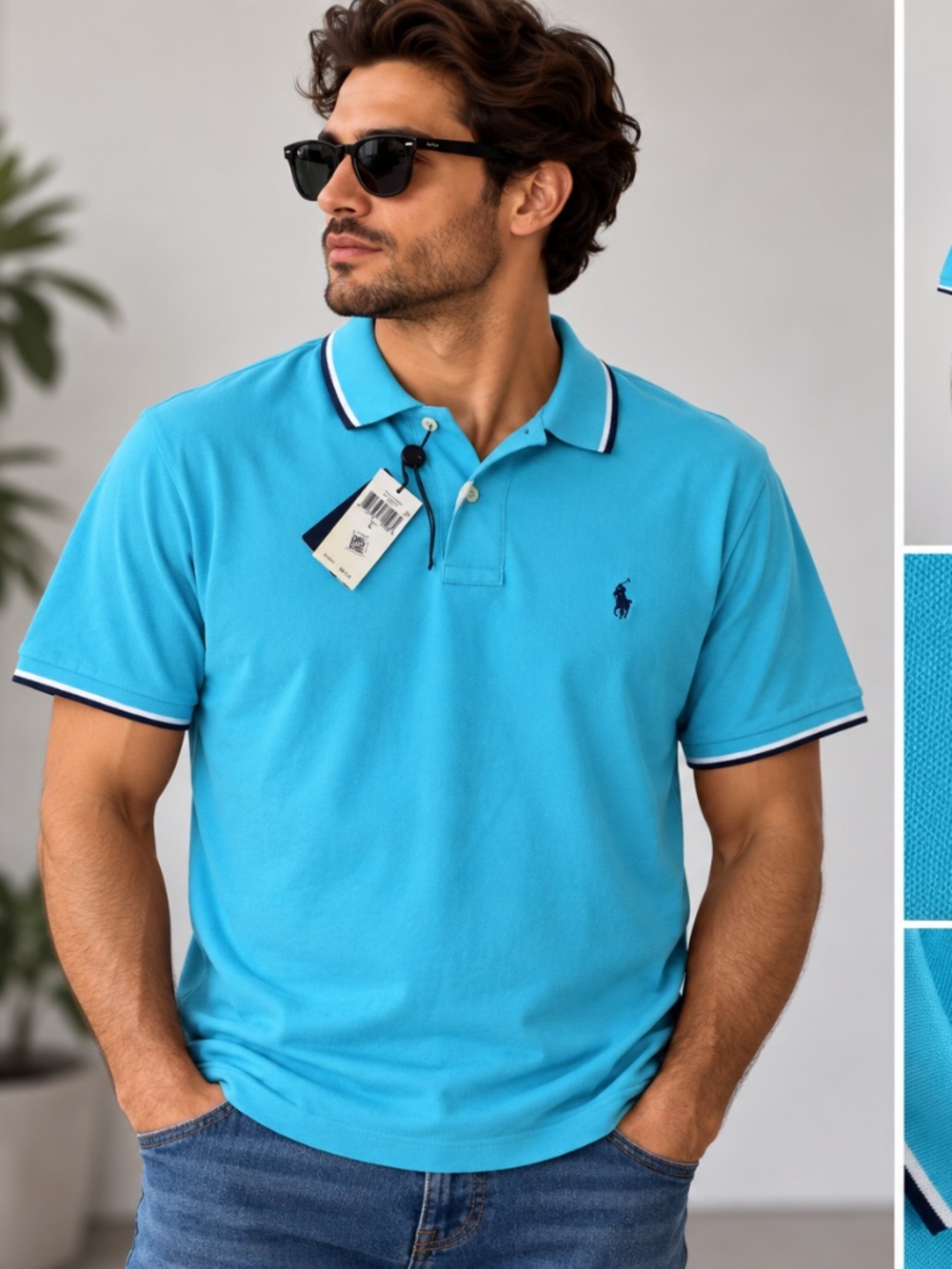 Polo Ralph Lauren Classic Fit Blue Polo Shirt L NWT